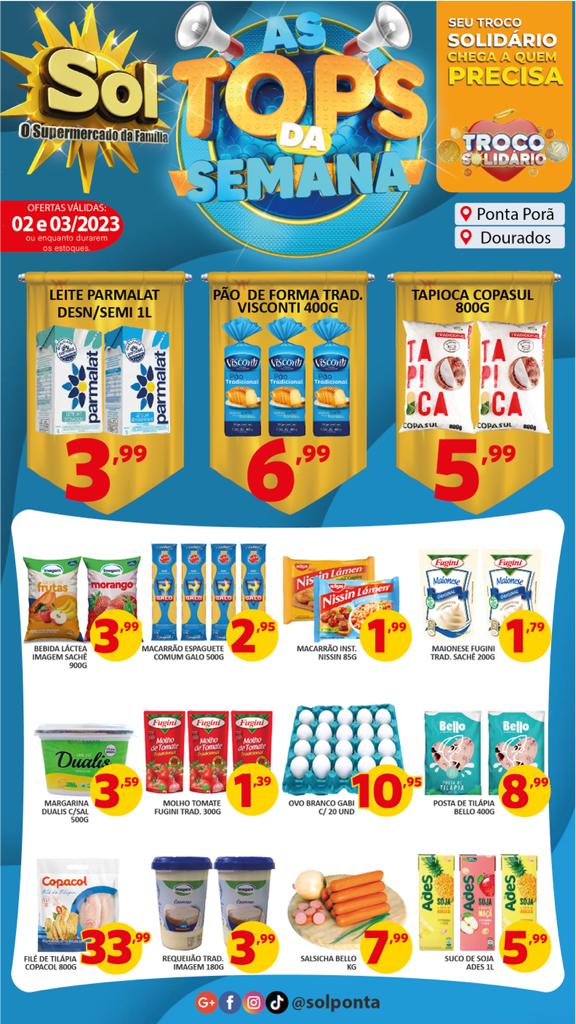 Supermercado Sol e as ofertas tops da semana