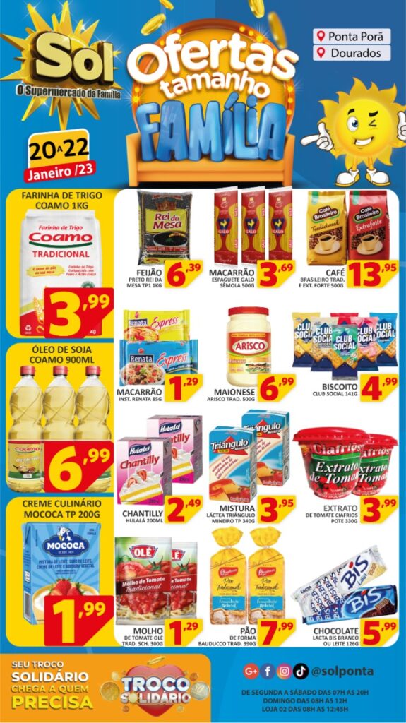 Supermercado Sol e as ofertas tamanho família