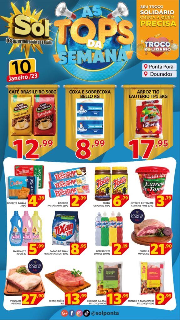 Supermercado Sol e as ofertas tops da semana