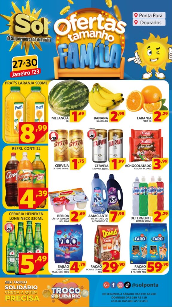 Supermercado Sol e as Ofertas Tamanho Família