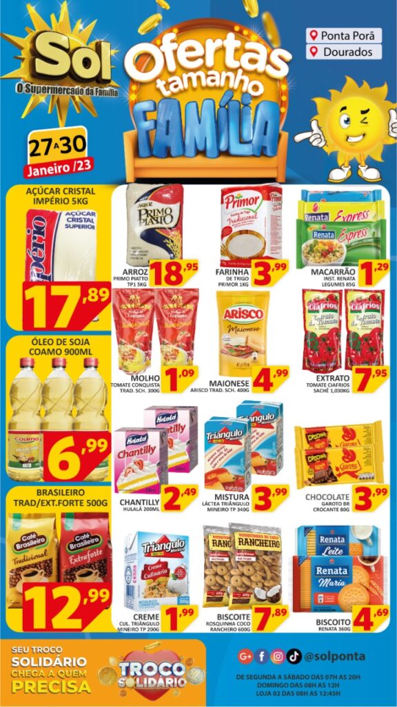 Supermercado Sol e as Ofertas Tamanho Família