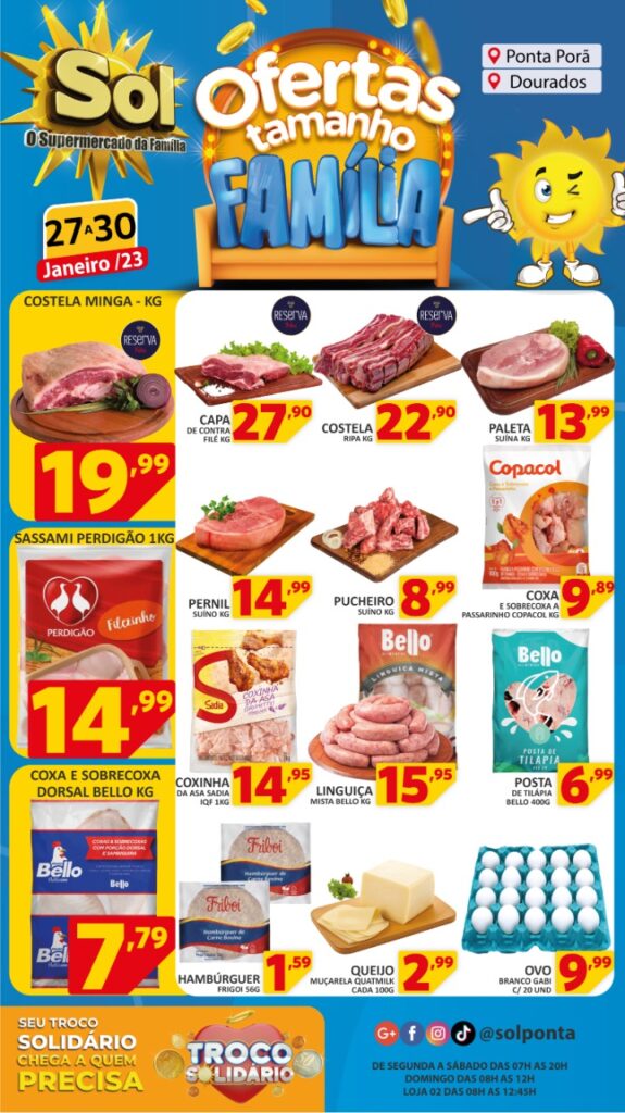 Supermercado Sol e as Ofertas Tamanho Família