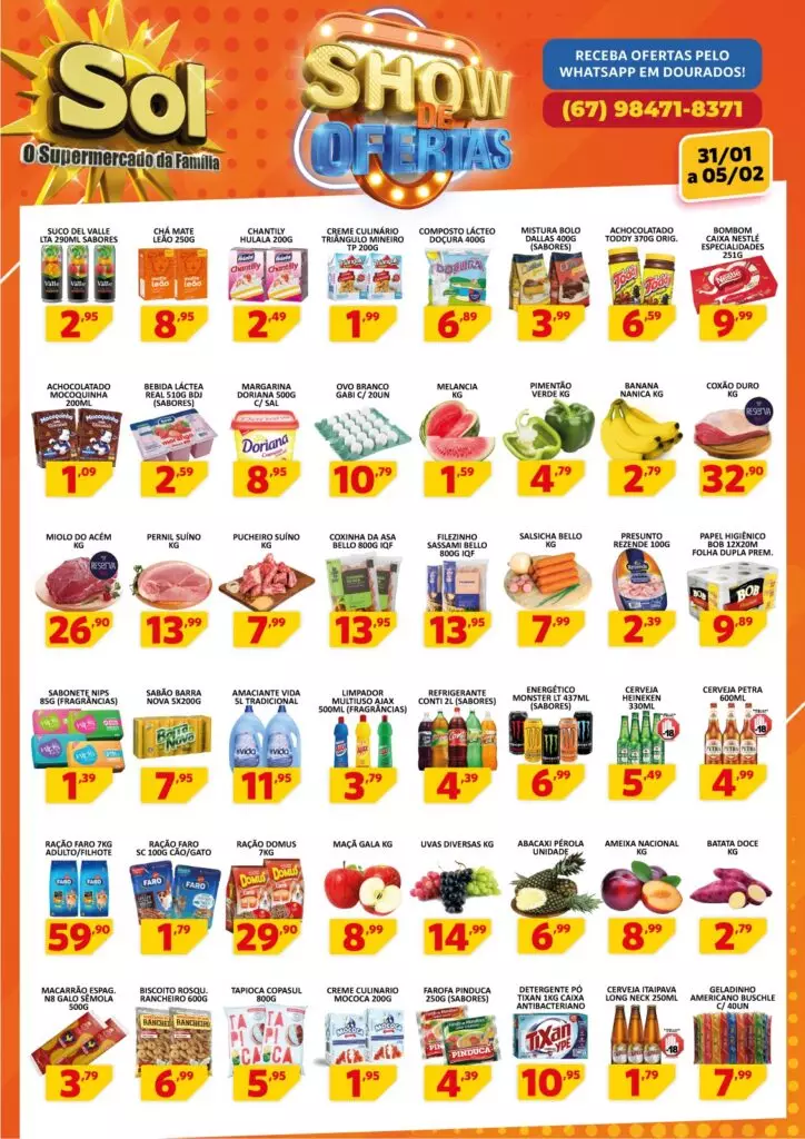 O show de ofertas do Supermercado Sol vai até domingo dia 5