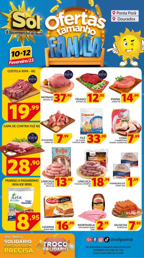 Supermercado Sol e as ofertas tamanho família