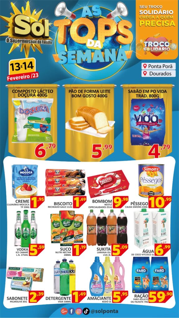 Supermercado Sol e as ofertas tops da semana