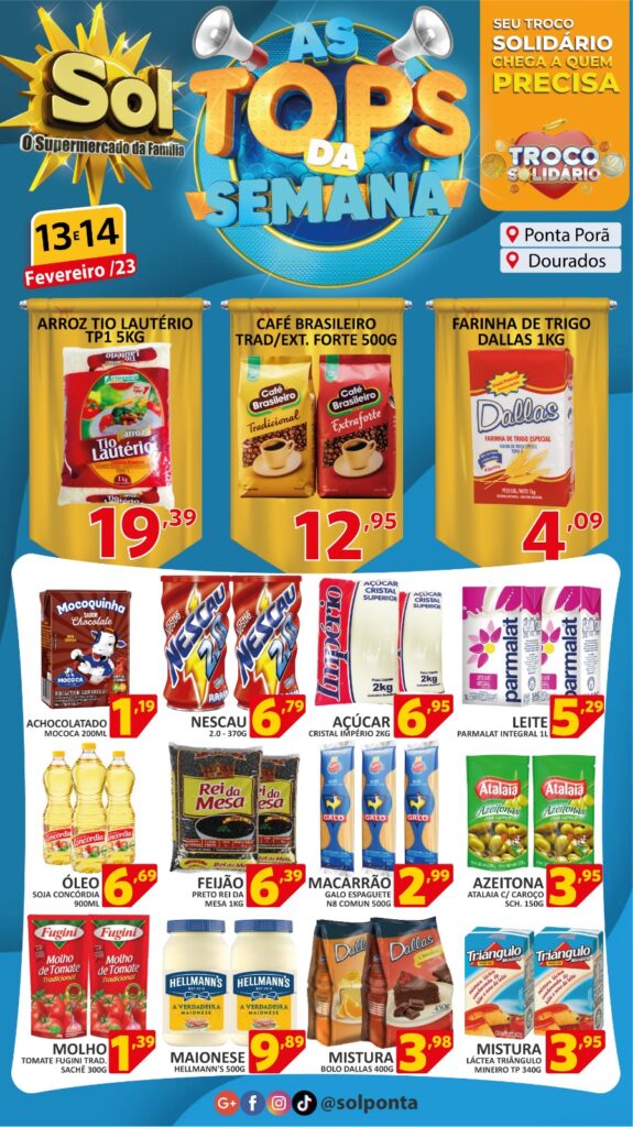 Supermercado Sol e as ofertas tops da semana