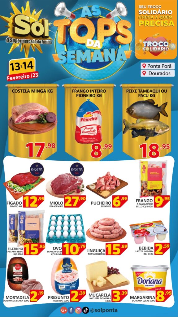 Supermercado Sol e as ofertas tops da semana