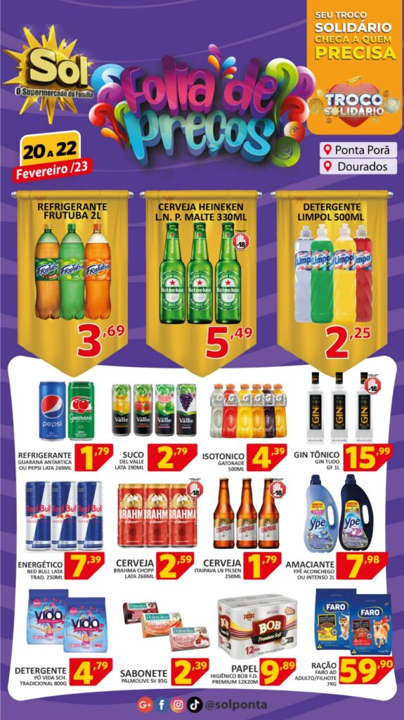 Em ritmo de Carnaval o Supermercado Sol apresenta as sua folia de preços baixos