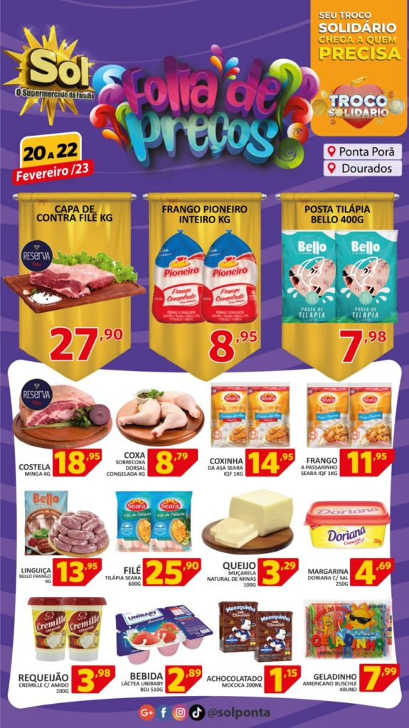 Em ritmo de Carnaval o Supermercado Sol apresenta as sua folia de preços baixos