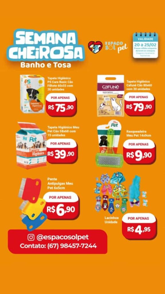 Semana Cheirosa é no Espaço Sol Pet em Ponta Porã Semana Cheirosa é no Espaço Sol Pet em Ponta Porã
