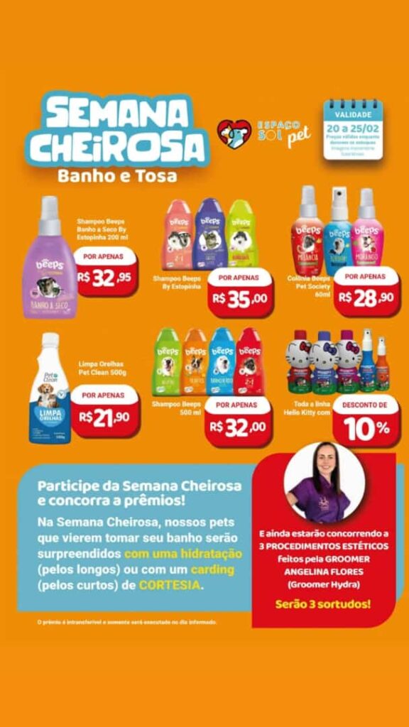 Semana Cheirosa é no Espaço Sol Pet em Ponta Porã Semana Cheirosa é no Espaço Sol Pet em Ponta Porã
