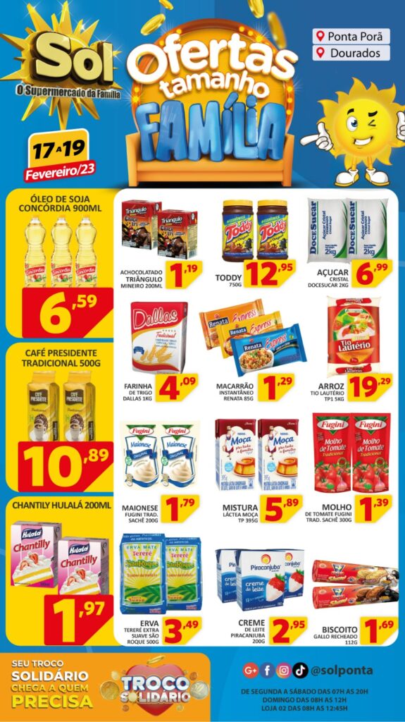 Supermercado Sol e as ofertas tamanho família