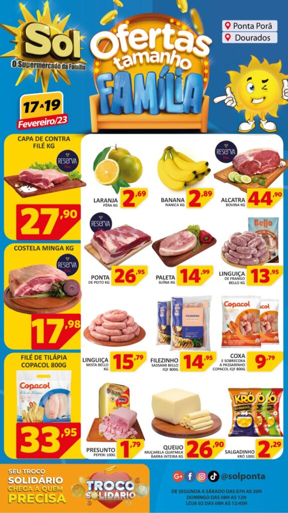 Supermercado Sol e as ofertas tamanho família