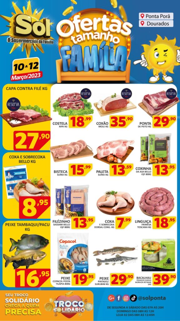 Supermercado Sol e as ofertas tamanho família