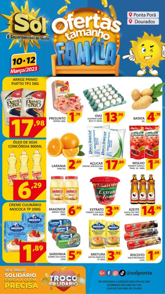 Supermercado Sol e as ofertas tamanho família