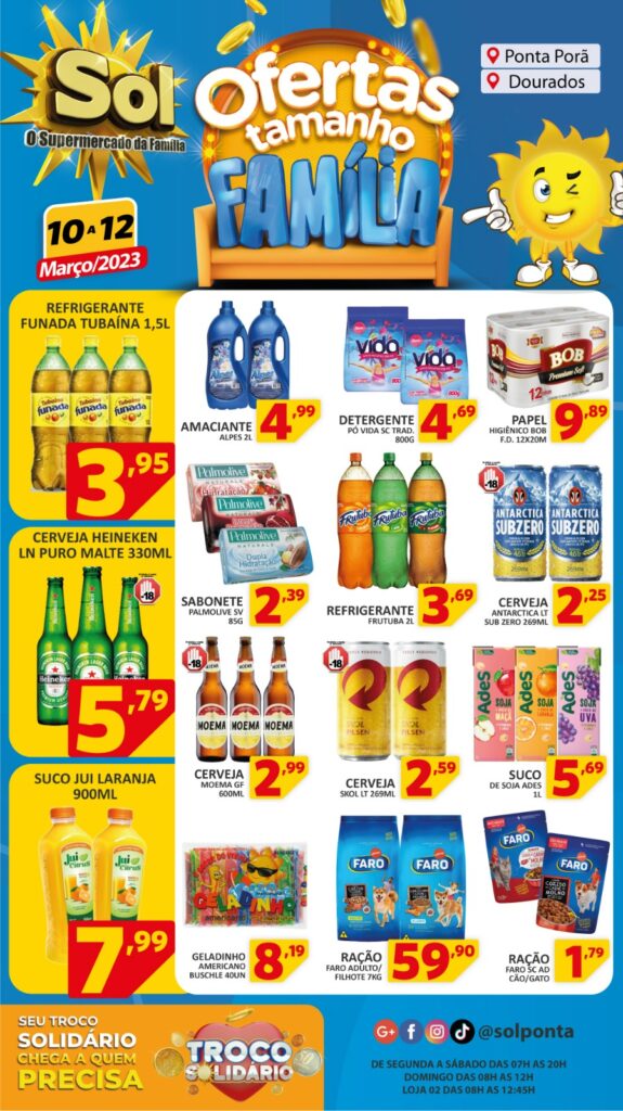 Supermercado Sol e as ofertas tamanho família