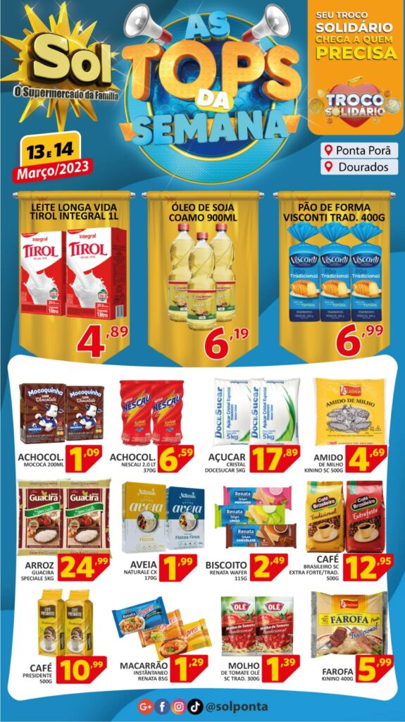 Supermercado Sol e as ofertas tops da semana