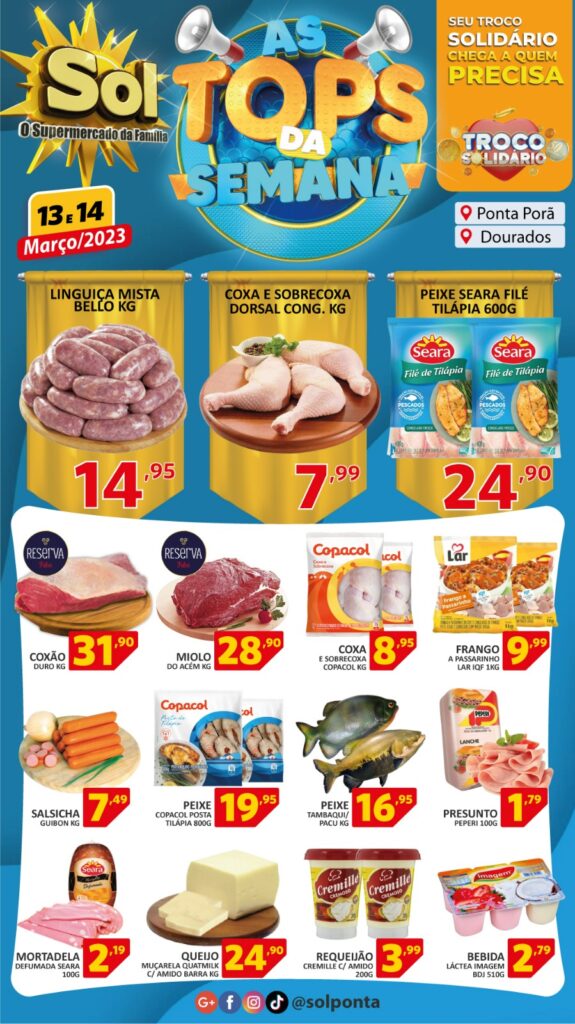 Supermercado Sol e as ofertas tops da semana