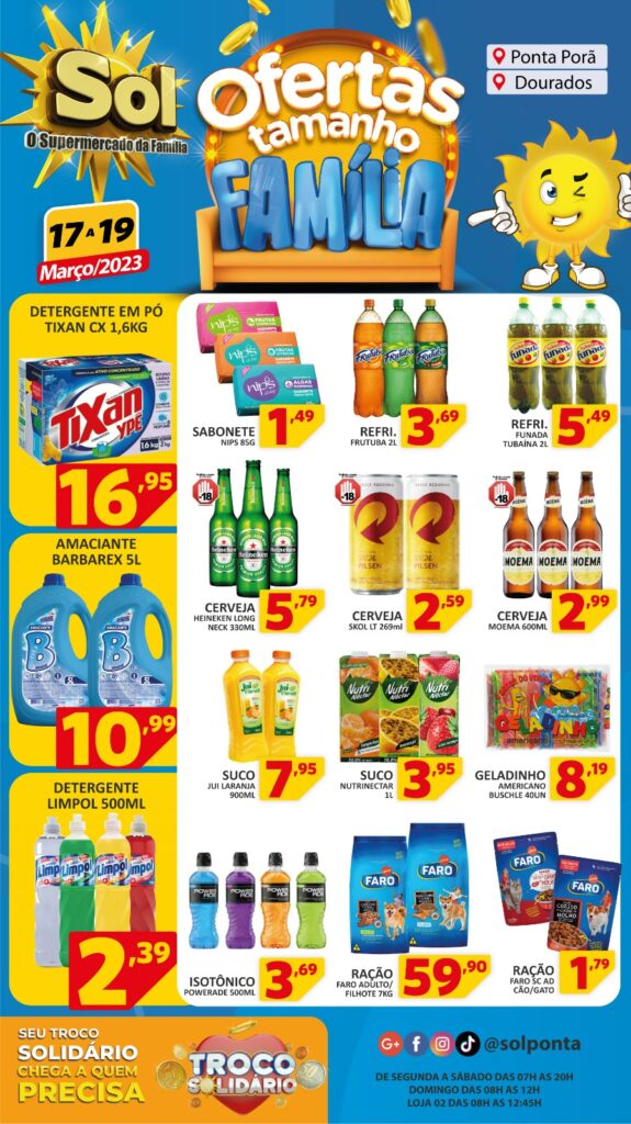 Supermercado Sol e as ofertas tamanho família Supermercado Sol e as ofertas tamanho família