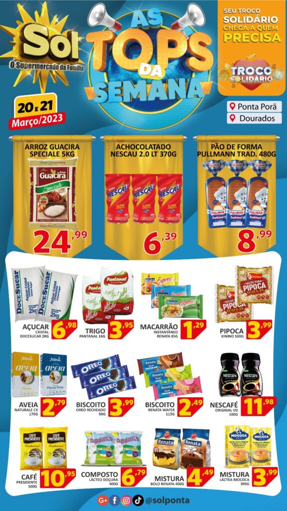 Supermercado Sol e as ofertas tops da semana