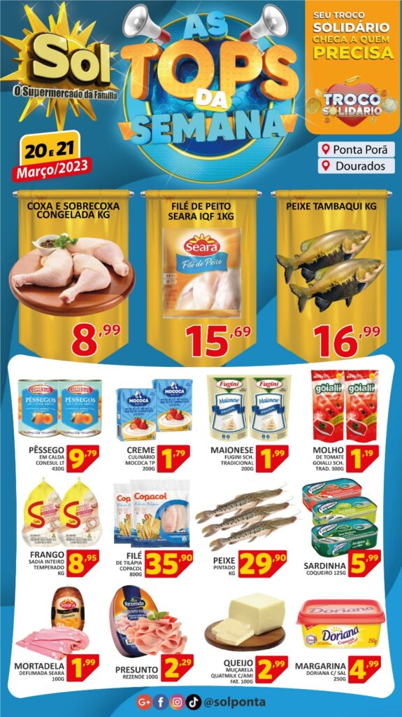 Supermercado Sol e as ofertas tops da semana