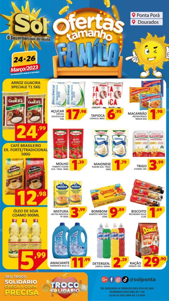 Supermercado Sol e as Ofertas tamanho família
