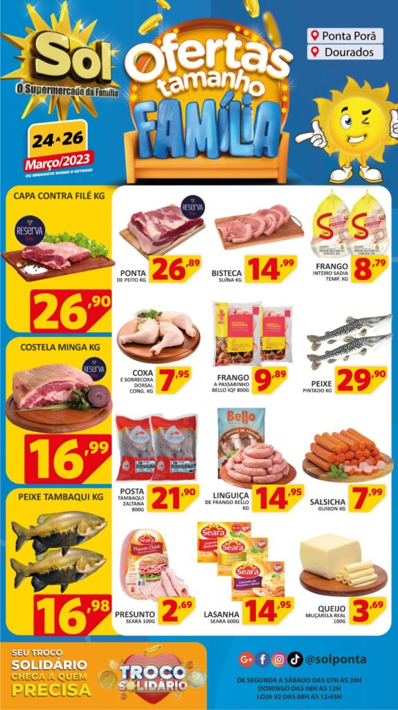 Supermercado Sol e as Ofertas tamanho família