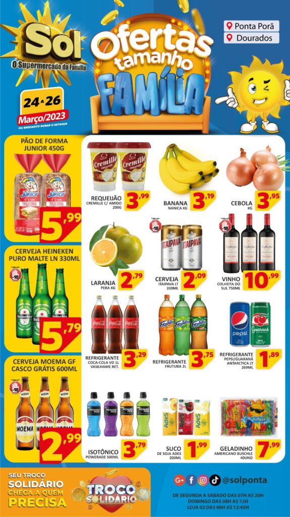Supermercado Sol e as Ofertas tamanho família