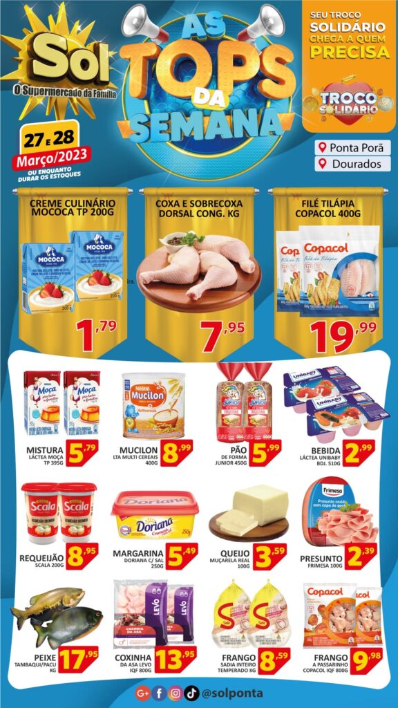 Supermercado Sol e as ofertas tops da semana