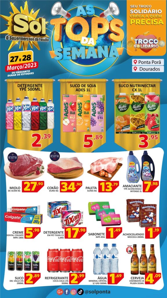 Supermercado Sol e as ofertas tops da semana