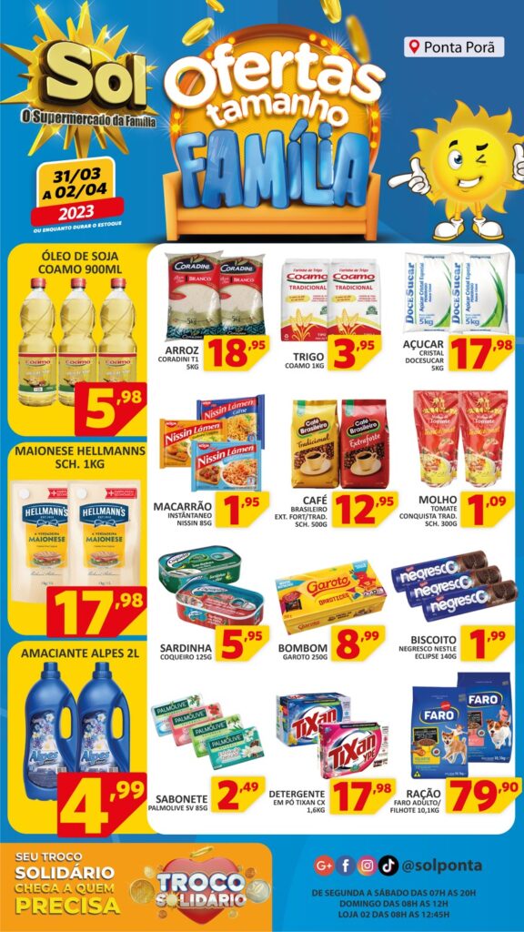 Supermercado Sol e as ofertas tamanho família