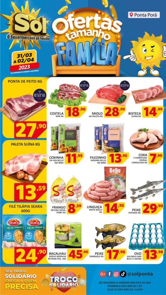 Supermercado Sol e as ofertas tamanho família