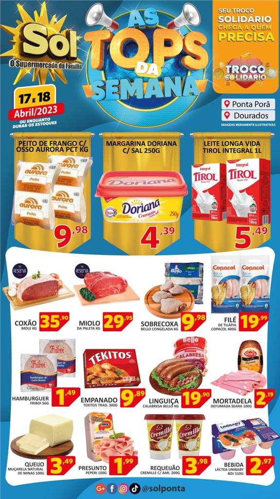 Supermercado Sol e as ofertas tops da semana