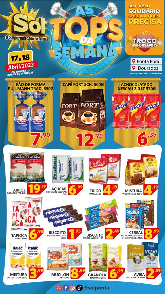 Supermercado Sol e as ofertas tops da semana
