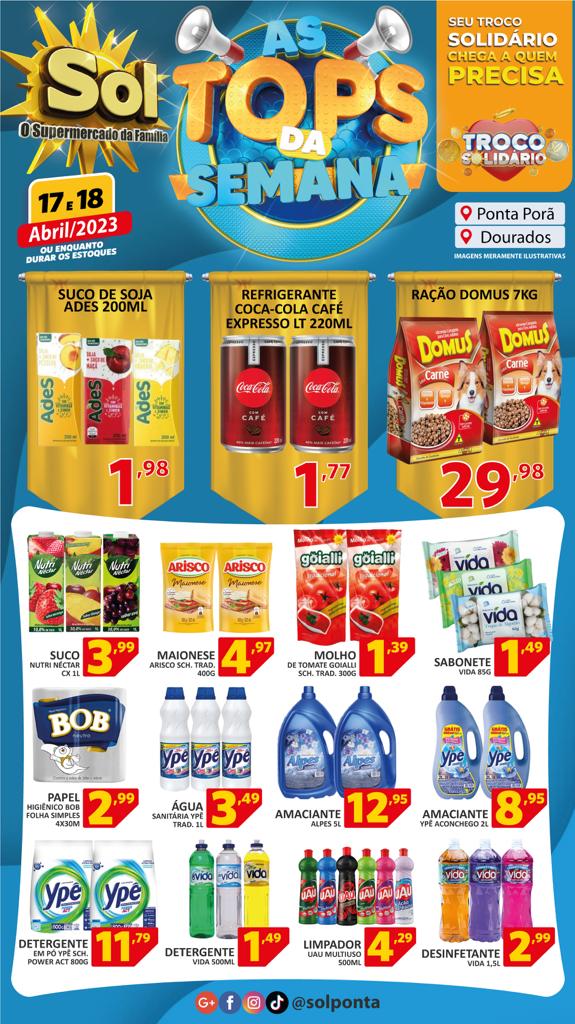 Supermercado Sol e as ofertas tops da semana