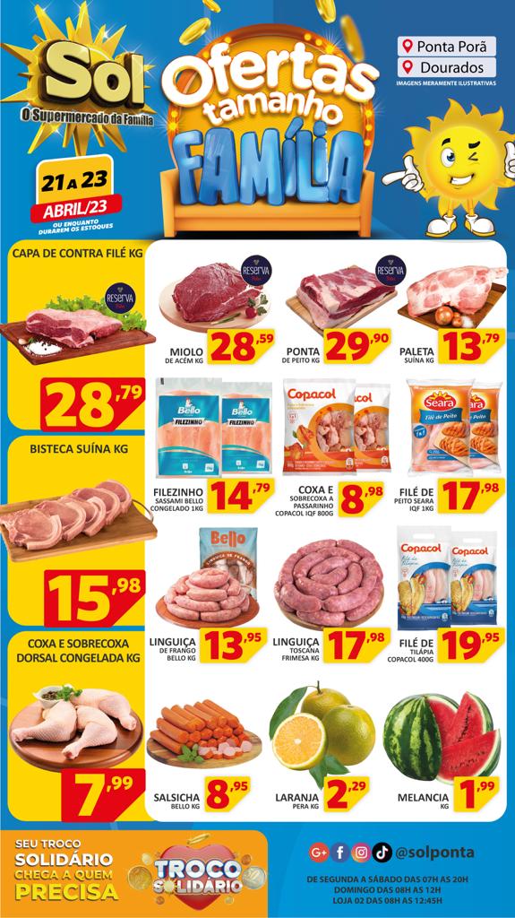 Supermercado Sol e as ofertas tamanho família