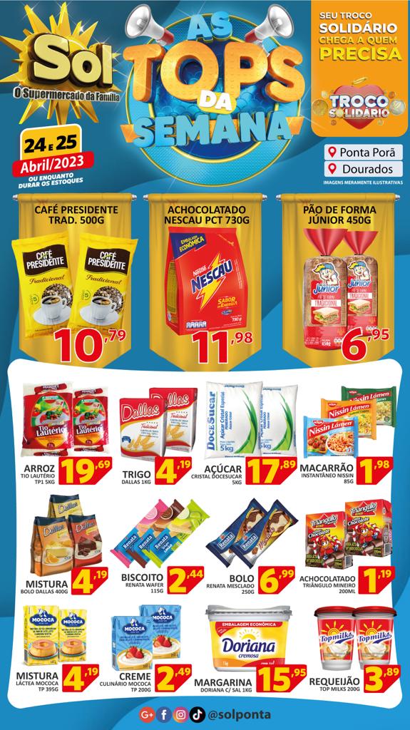 Supermercado Sol e as ofertas tops da semana