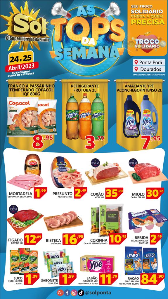 Supermercado Sol e as ofertas tops da semana