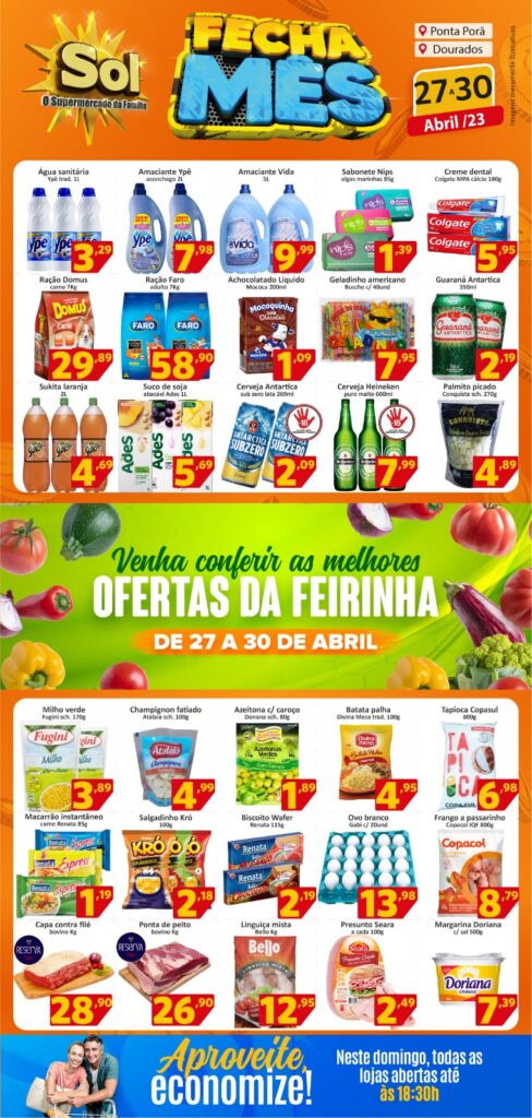 Supermercado Sol e as ofertas 'fecha mês'