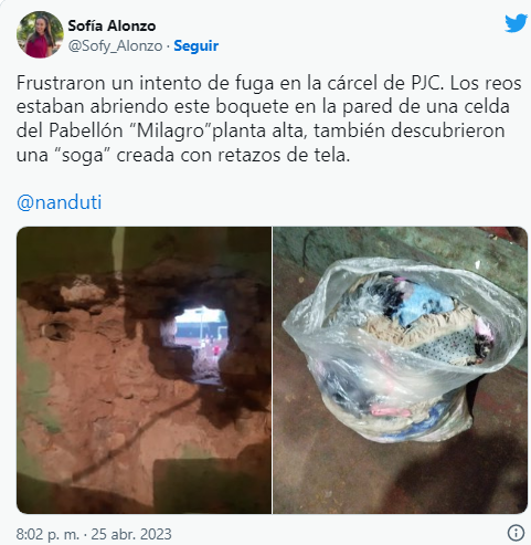 Impiden fuga de seis internos de la cárcel de PJC