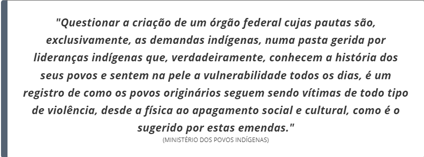Meio Ambiente e Povos Indígenas prometem reagir diante de texto que esvazia poder dos ministérios