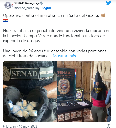 Desarrollan con éxito operativo contra el microtráfico en Salto del Guairá Desarrollan con éxito operativo contra el microtráfico en Salto del Guairá