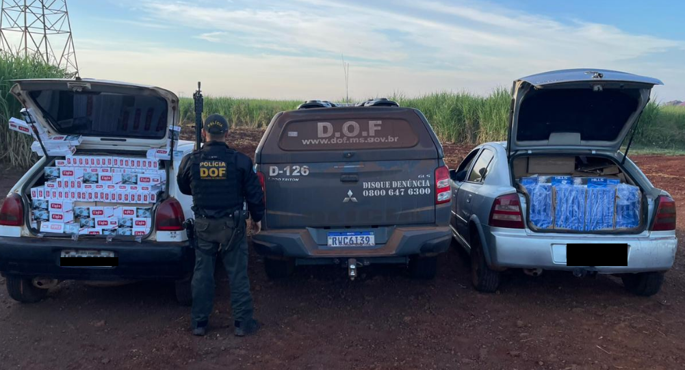 DOF apreende mais de 3 mil pacotes de cigarros contrabandeados e apreende três veículos na MS-379 DOF apreende mais de 3 mil pacotes de cigarros contrabandeados e apreende três veículos na MS-379