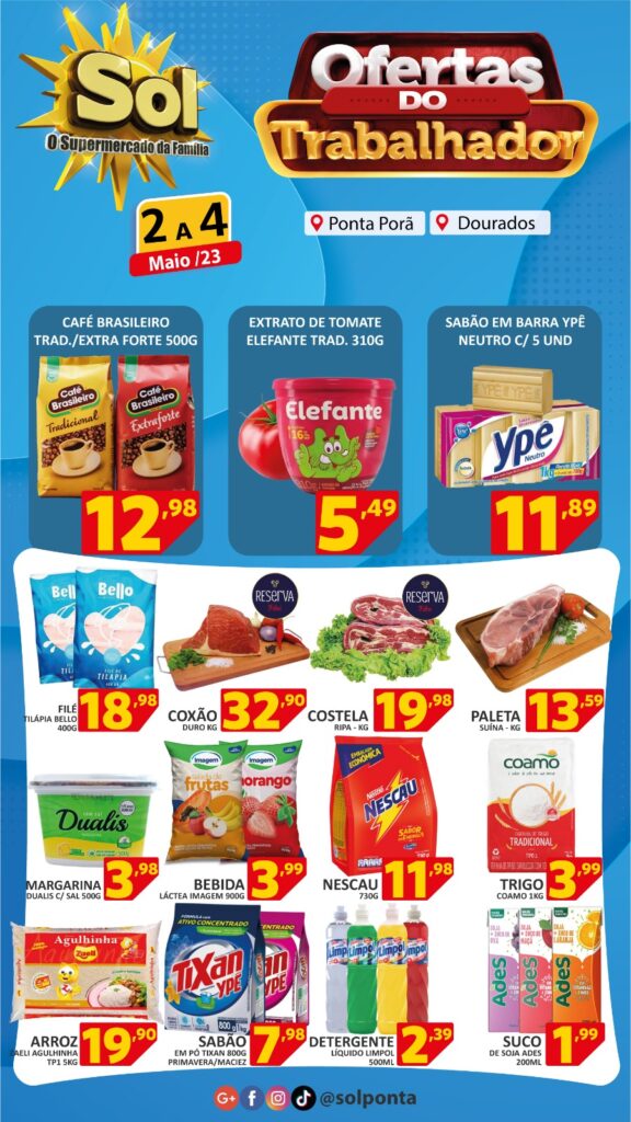 Supermercado Sol e as ofertas do trabalhador
