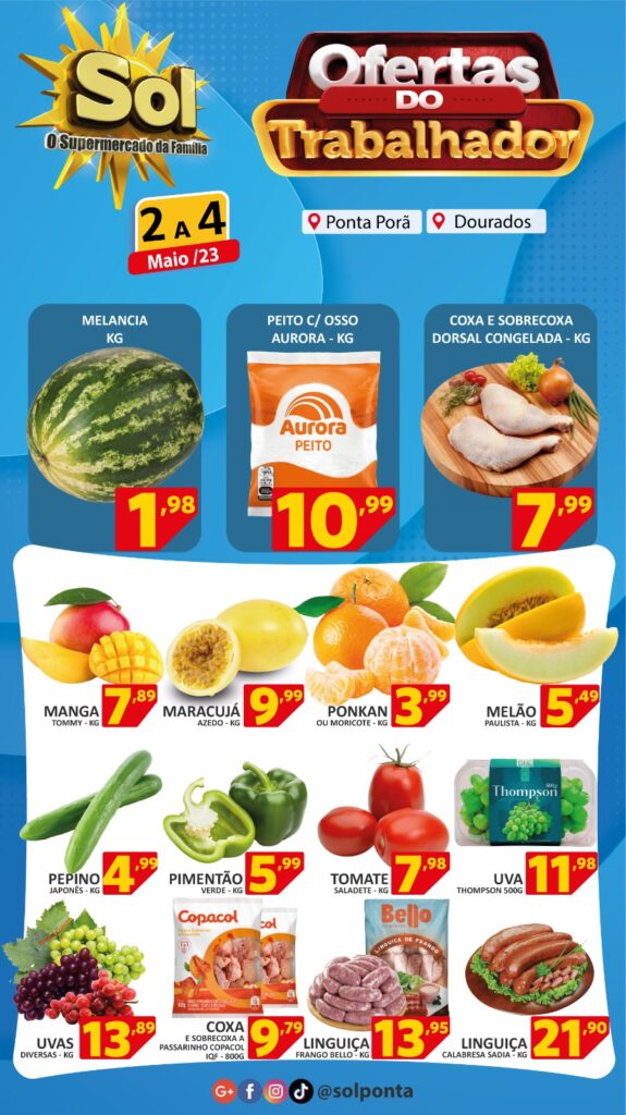 Supermercado Sol e as ofertas do trabalhador