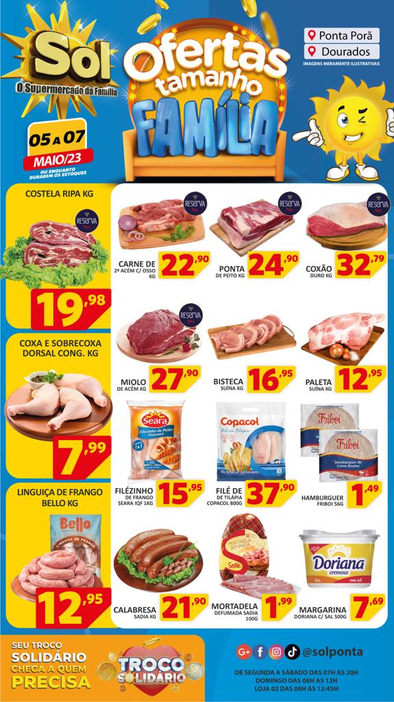 Supermercado Sol e as ofertas tamanho família