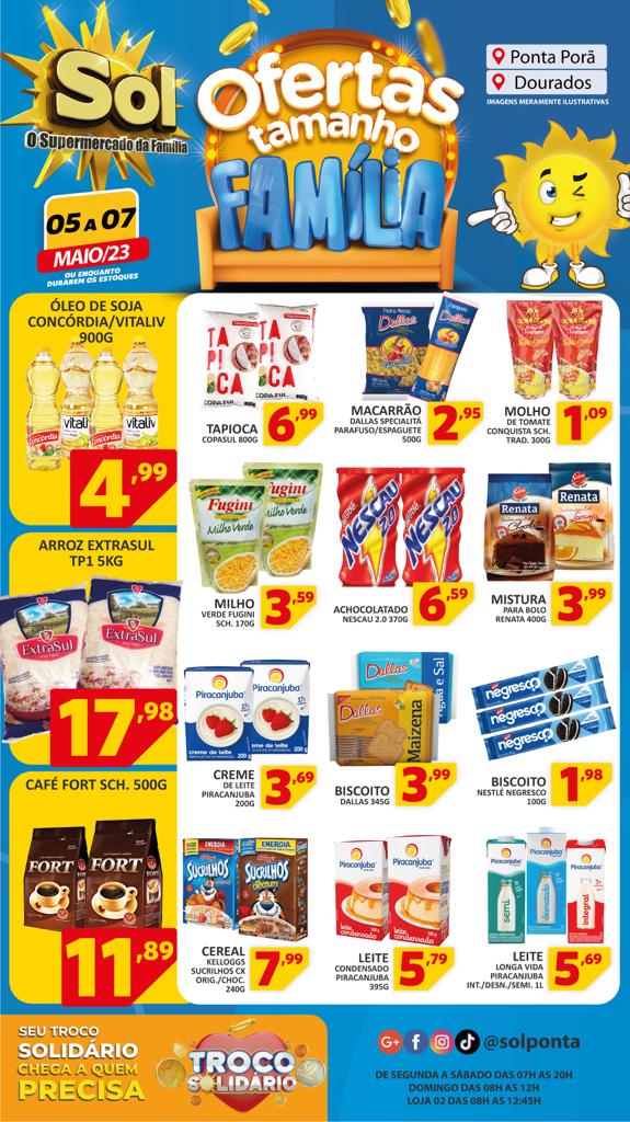 Supermercado Sol e as ofertas tamanho família