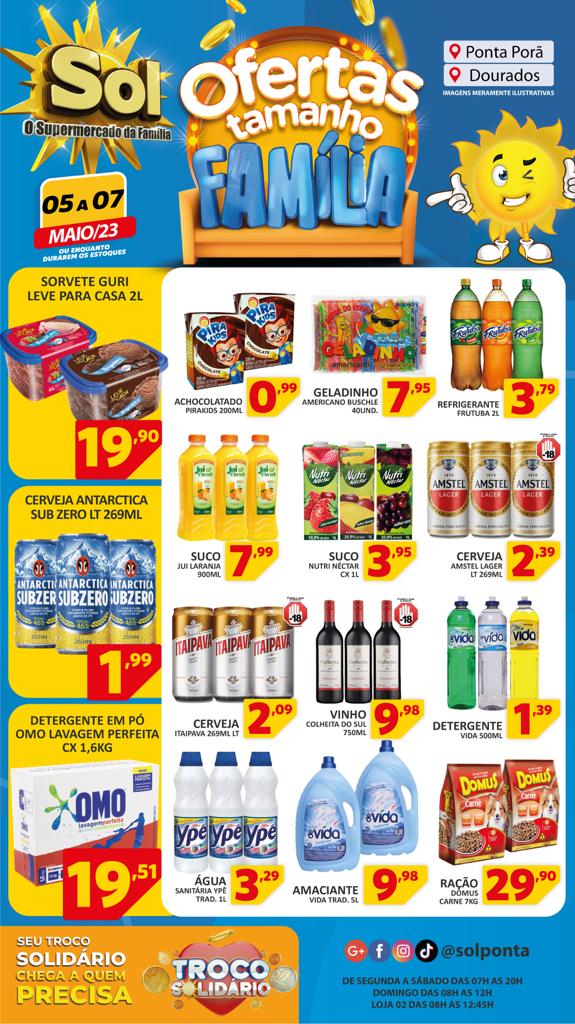 Supermercado Sol e as ofertas tamanho família
