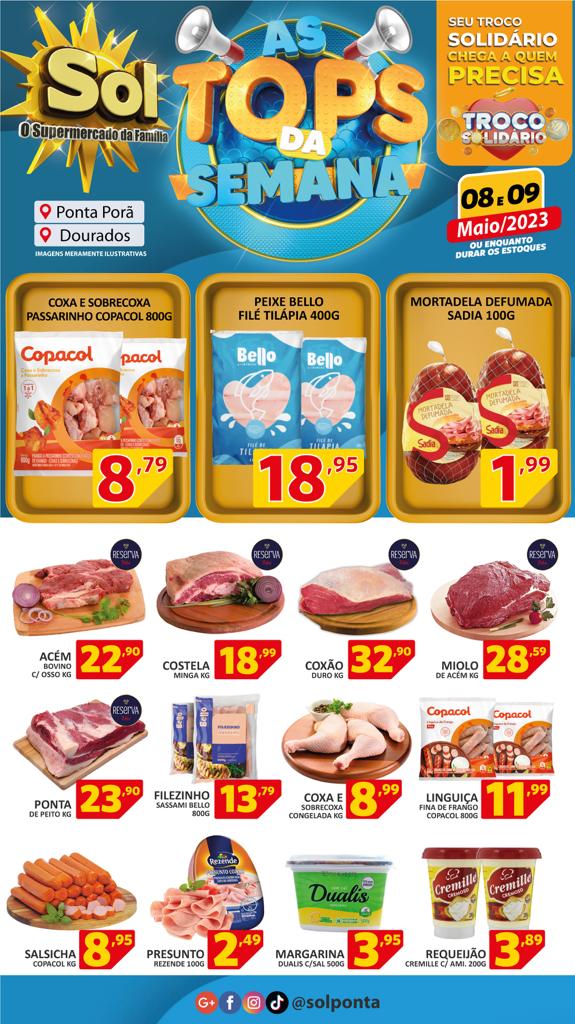 Supermercado Sol e as ofertas tops da semana