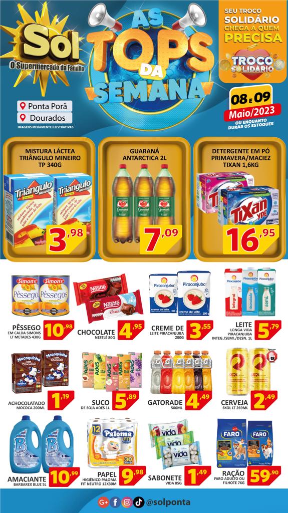 Supermercado Sol e as ofertas tops da semana